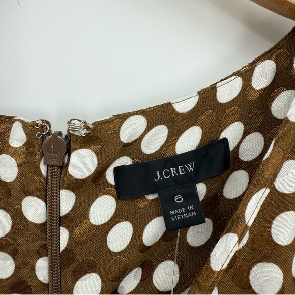 J. Crew Princess Cut Peplum Jacquard Dot Sleeveless Top Romantic Pecan Ivory 6 - Picture 5 of 12